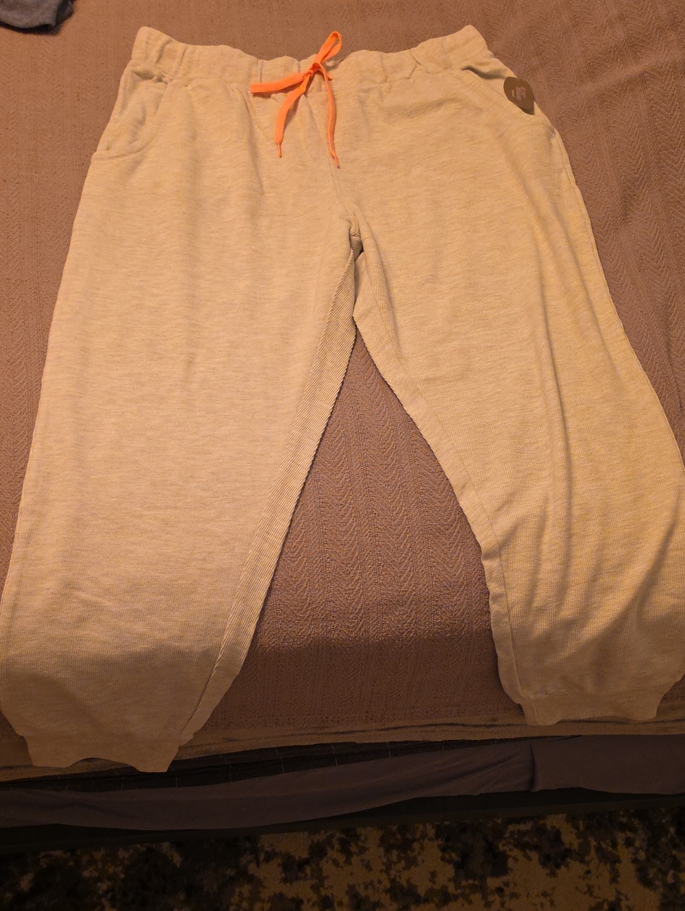 Secret Treasures. Grey Sleep Jogger Pants with Pink Drawstring